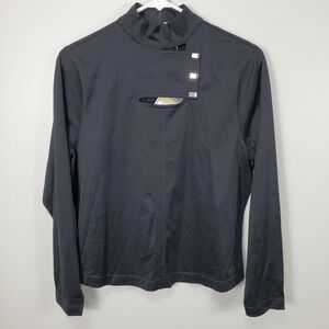 Jamie Sadock Black Top Long Sleeve Artsy Golf Athletic Shirt Sz S Mock Neck NWT